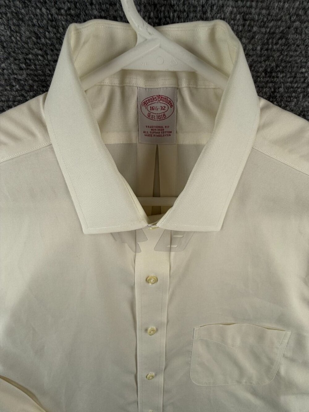 Brooks Brothers Yellow Long Sleeve Non Iron Button Up 16.5 32 Traditional Fit